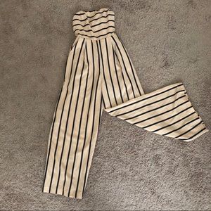 Strapless Striped Jumpsuit